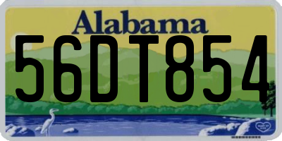 AL license plate 56DT854