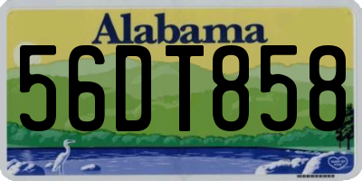 AL license plate 56DT858