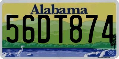 AL license plate 56DT874