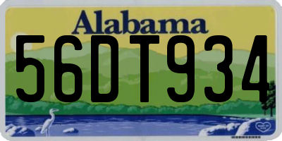 AL license plate 56DT934