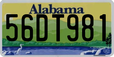 AL license plate 56DT981