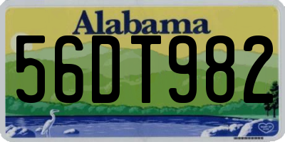 AL license plate 56DT982