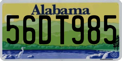 AL license plate 56DT985