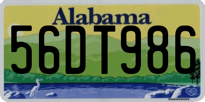 AL license plate 56DT986