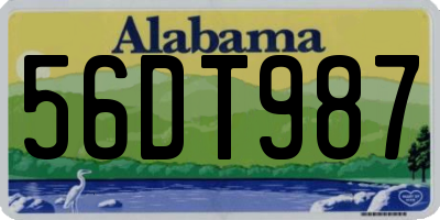 AL license plate 56DT987