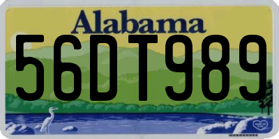 AL license plate 56DT989