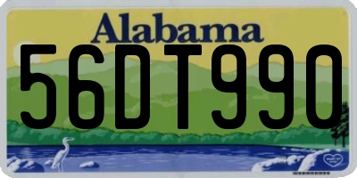 AL license plate 56DT990