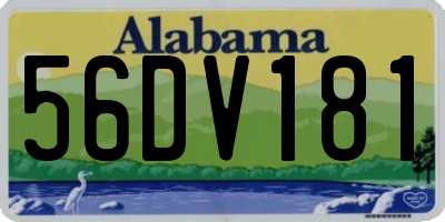AL license plate 56DV181