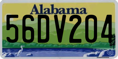 AL license plate 56DV204