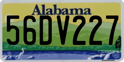 AL license plate 56DV227