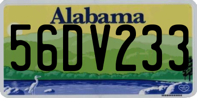 AL license plate 56DV233