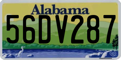 AL license plate 56DV287