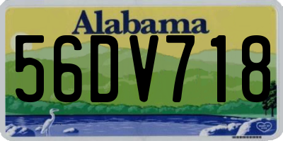 AL license plate 56DV718