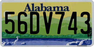 AL license plate 56DV743