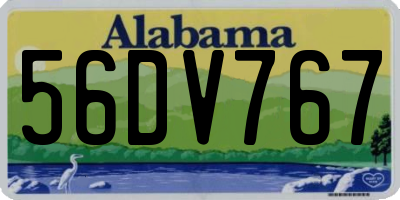 AL license plate 56DV767