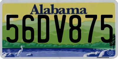 AL license plate 56DV875