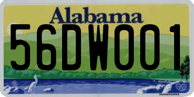 AL license plate 56DW001