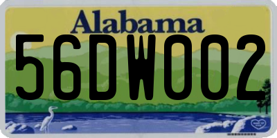 AL license plate 56DW002