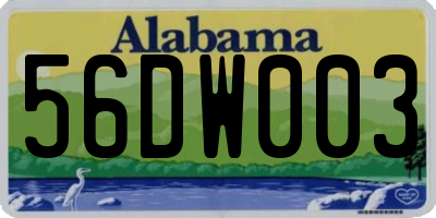 AL license plate 56DW003