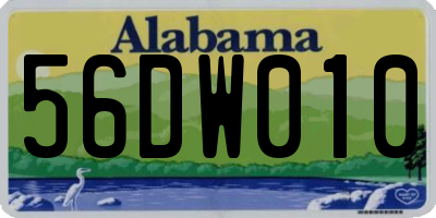 AL license plate 56DW010