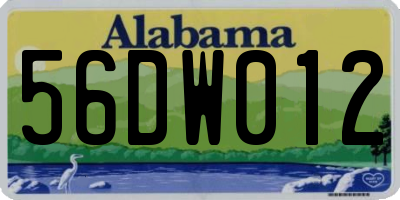AL license plate 56DW012