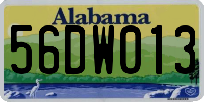 AL license plate 56DW013