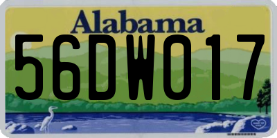 AL license plate 56DW017