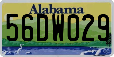 AL license plate 56DW029