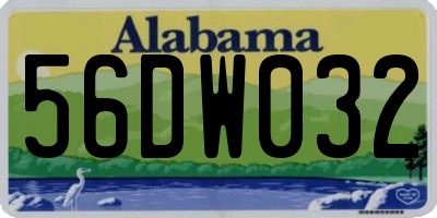 AL license plate 56DW032