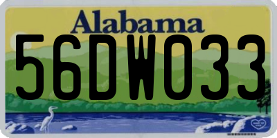 AL license plate 56DW033