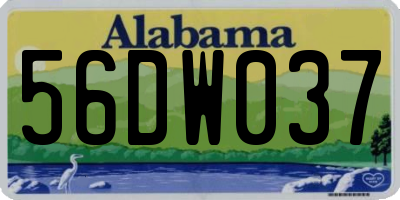 AL license plate 56DW037