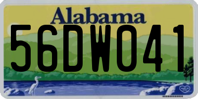 AL license plate 56DW041