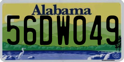 AL license plate 56DW049