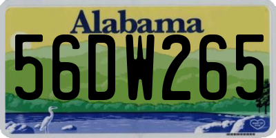AL license plate 56DW265
