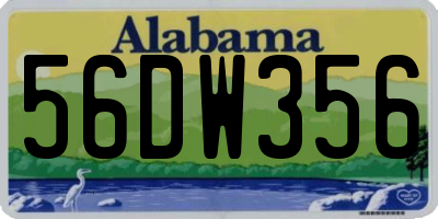 AL license plate 56DW356