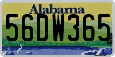 AL license plate 56DW365