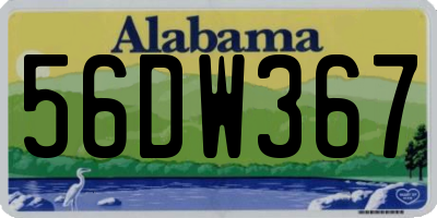 AL license plate 56DW367