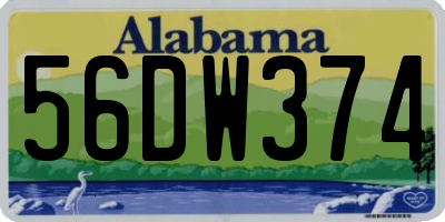 AL license plate 56DW374