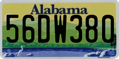 AL license plate 56DW380