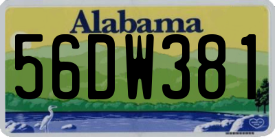 AL license plate 56DW381