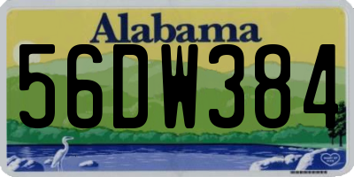 AL license plate 56DW384