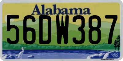 AL license plate 56DW387