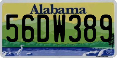 AL license plate 56DW389