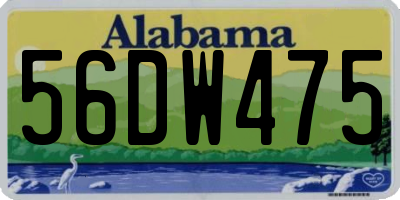 AL license plate 56DW475