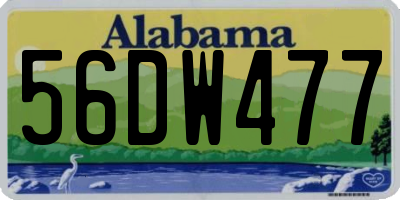 AL license plate 56DW477