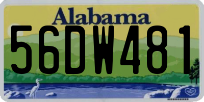 AL license plate 56DW481