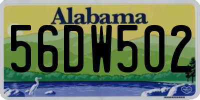 AL license plate 56DW502