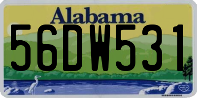 AL license plate 56DW531