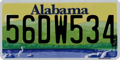 AL license plate 56DW534