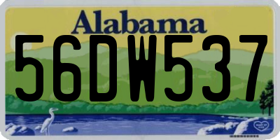 AL license plate 56DW537